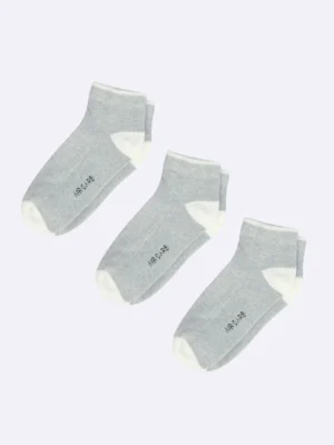 Low Ankle Socks for Men and Women - Pack of 3 (Grey)