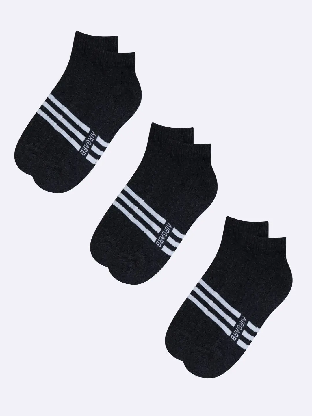 Colorful striped low ankle socks for women, designed with a comfortable, snug fit and vibrant stripes to add a pop of style to any outfit.