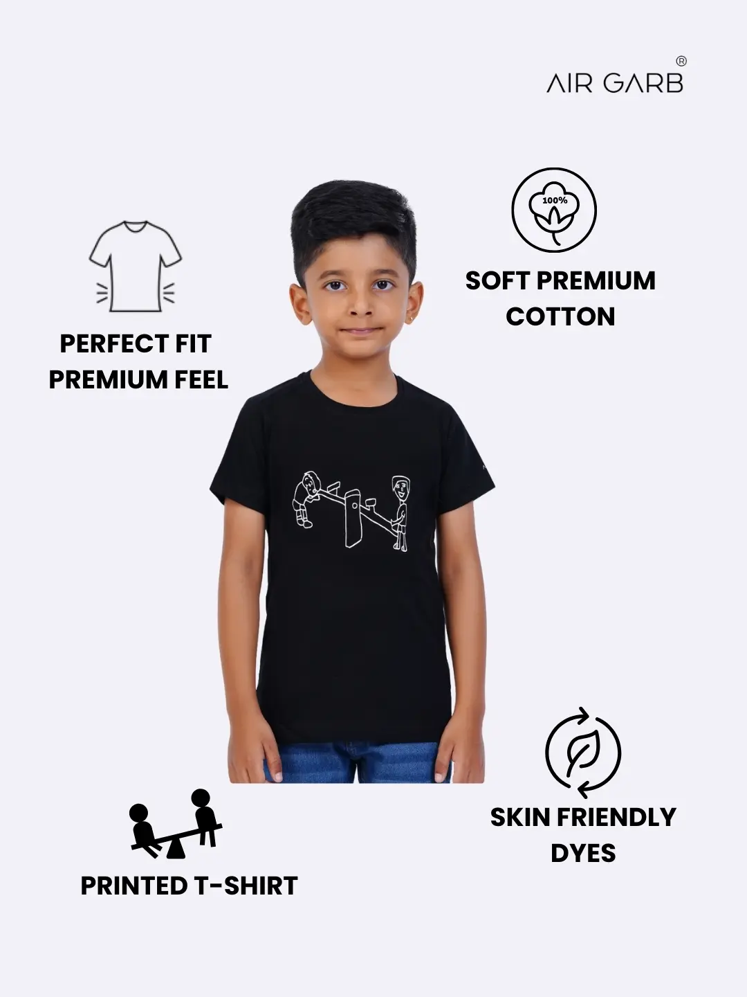 everyday wear t-shirt for kids, breathable kids clothing