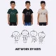 Unisex kids t-shirt with vibrant graphic print for summer wear