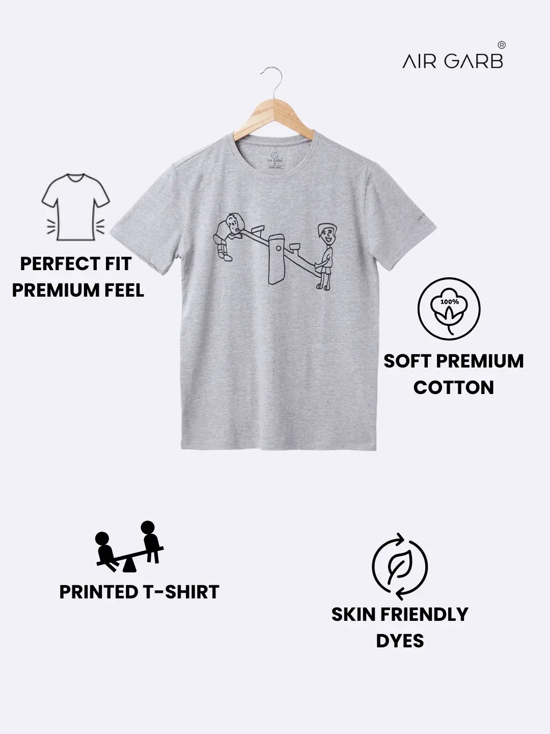 Soft cotton unisex t-shirt with colorful print for casual fashion